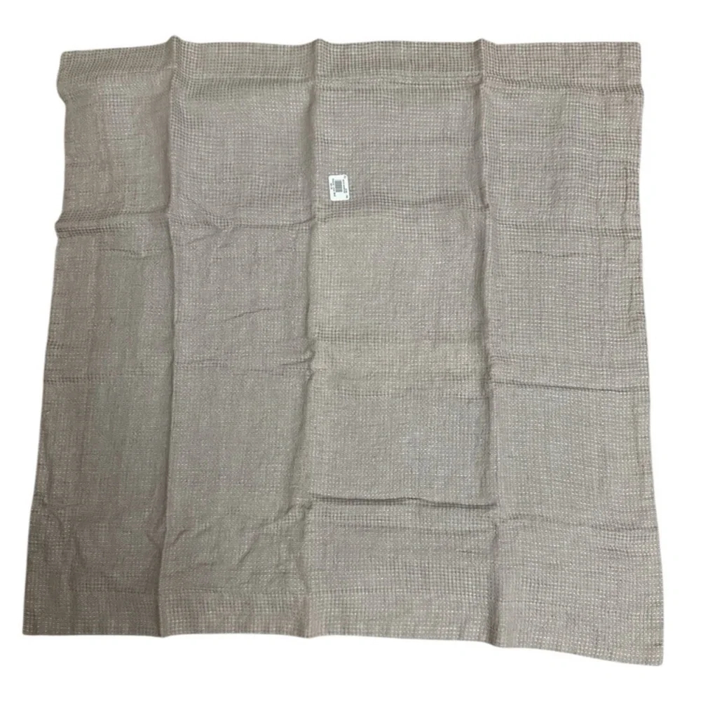 Pottery Barn Belgian Flax Linen Waffle Weave Euro Shams Set of Two